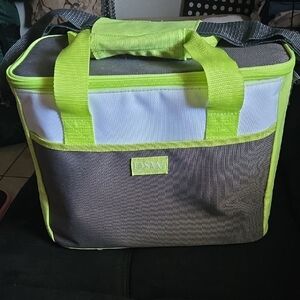 DSW Neon Green and White Tote